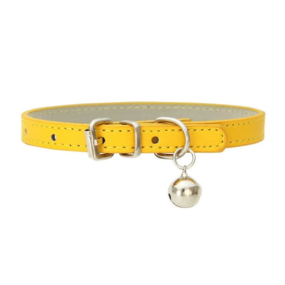 Dog Collar Pu Leather Collar Leash Pet Dog Collar Pet Supplies Cat Collar with Bells Dog Collar Chihuahua Dog Collar Cat Collar