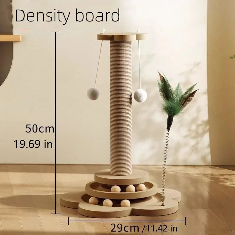 Pet Cat Toy Cat Scratcher Cat Turntable Funny Cat Stick Balls Durable Sisal Scratching Board Cat Supplies Cat Grab Column