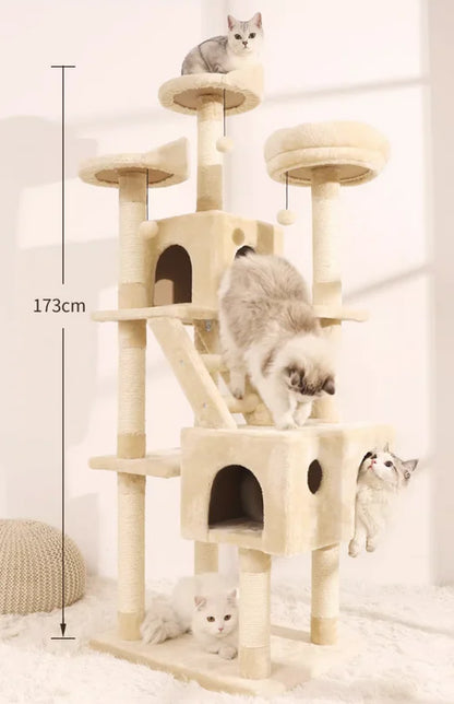 Cat Climbing Frame, Cat Nest, Cat Tree, Integrated Frame, Cat Grabbing Board, Large Grabbing Column, Villa, Cat Cat Frame