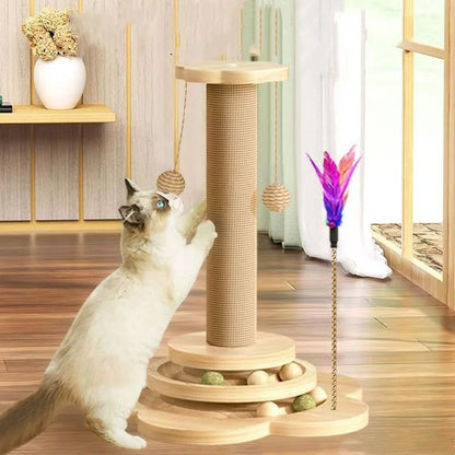 Pet Cat Toy Cat Scratcher Cat Turntable Funny Cat Stick Balls Durable Sisal Scratching Board Cat Supplies Cat Grab Column