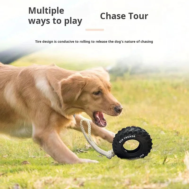 Pet Dog Toys Bite Resistant Rubber Tires, Border Herding Interactive Training Grinding Teeth Teeth Gnawing Large Dog Toys