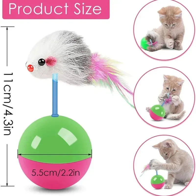 New Cat Toys Set Mouse Not Tumbler Fun Teasing Cats and Dogs Self High Toys Pet Supplies Set of Toys Teasing Cat Toys