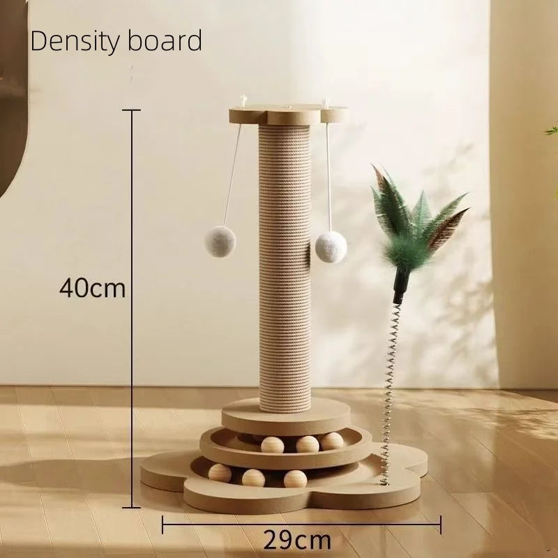 Pet Cat Toy Cat Scratcher Cat Turntable Funny Cat Stick Balls Durable Sisal Scratching Board Cat Supplies Cat Grab Column