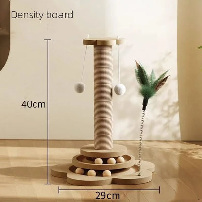 Pet Cat Toy Cat Scratcher Cat Turntable Funny Cat Stick Balls Durable Sisal Scratching Board Cat Supplies Cat Grab Column