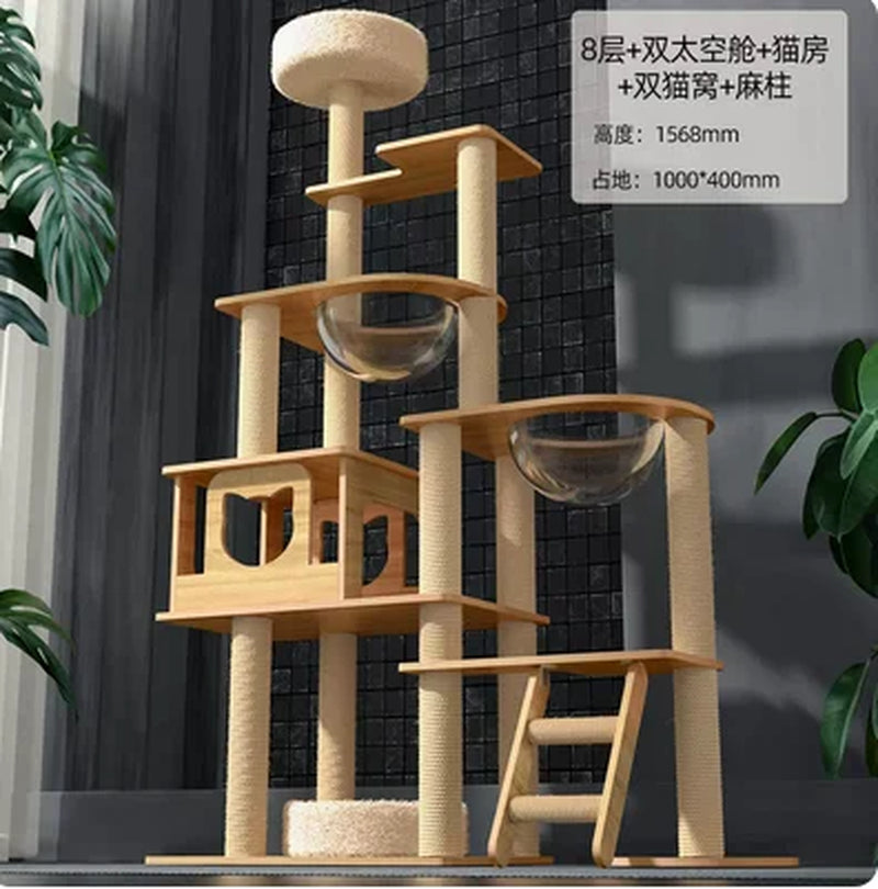 Cat Climbing Frame, Cat Nest, Cat Tree, Integrated Frame, Cat Grabbing Board, Large Grabbing Column, Villa, Cat Cat Frame