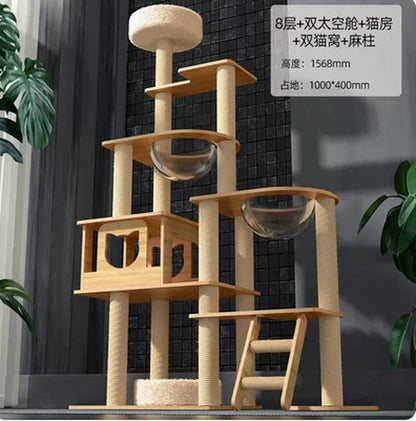 Cat Climbing Frame, Cat Nest, Cat Tree, Integrated Frame, Cat Grabbing Board, Large Grabbing Column, Villa, Cat Cat Frame