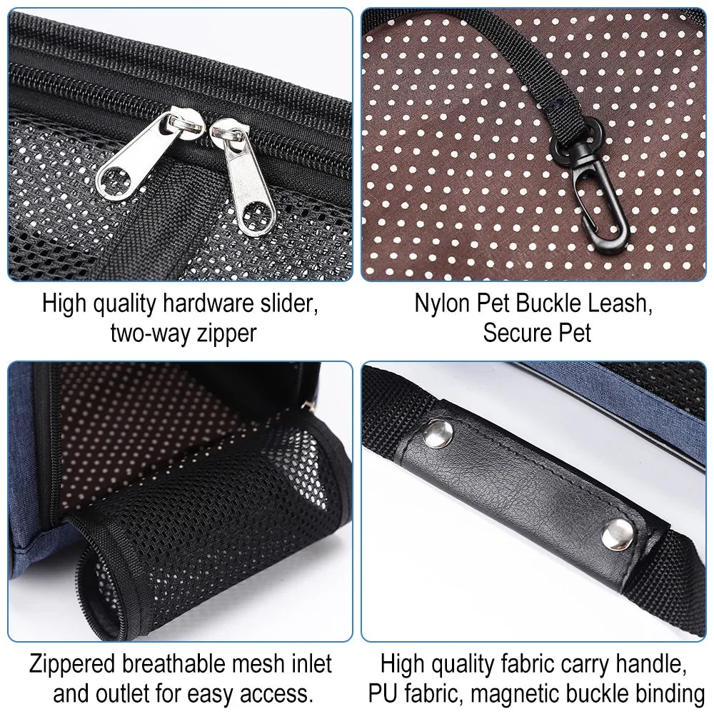 Dog Carrier Bag Soft Side Backpack Cat Pet Carriers Dog Travel Bags Collapsible Travel Pet Outing Bag