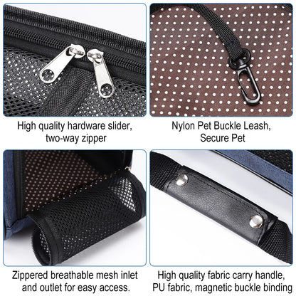 Dog Carrier Bag Soft Side Backpack Cat Pet Carriers Dog Travel Bags Collapsible Travel Pet Outing Bag