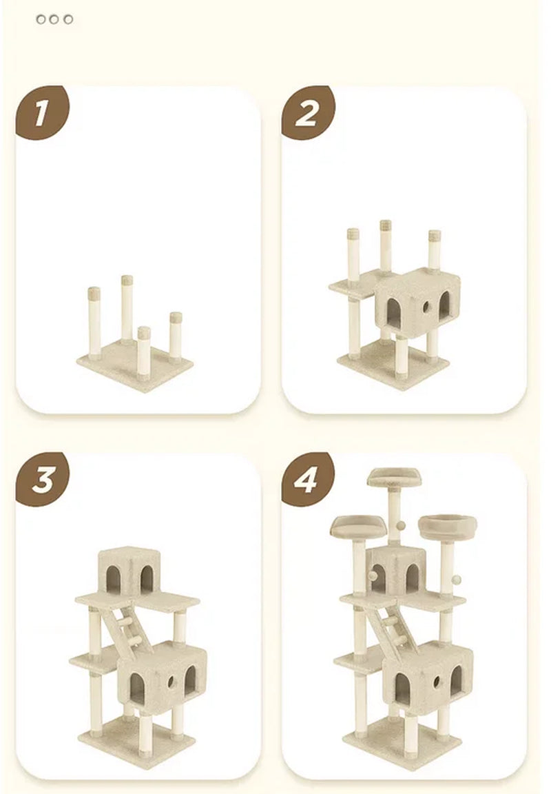 Cat Climbing Frame, Cat Nest, Cat Tree, Integrated Frame, Cat Grabbing Board, Large Grabbing Column, Villa, Cat Cat Frame