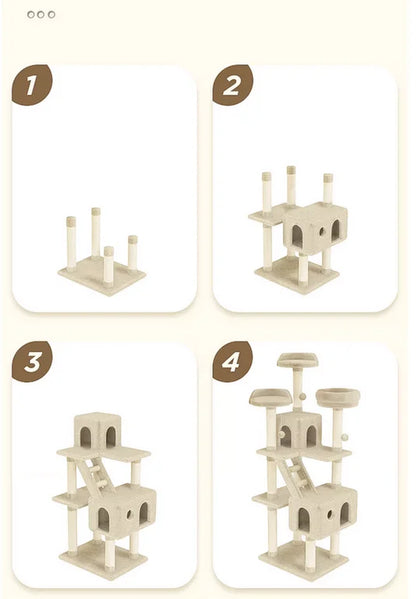 Cat Climbing Frame, Cat Nest, Cat Tree, Integrated Frame, Cat Grabbing Board, Large Grabbing Column, Villa, Cat Cat Frame