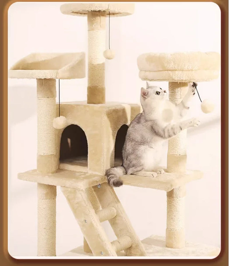 Cat Climbing Frame, Cat Nest, Cat Tree, Integrated Frame, Cat Grabbing Board, Large Grabbing Column, Villa, Cat Cat Frame