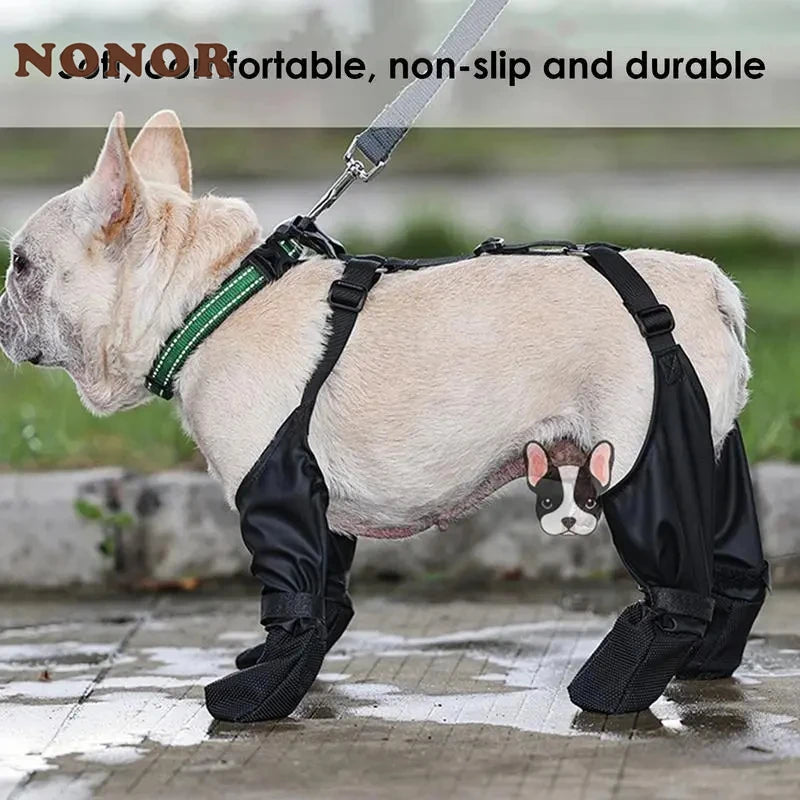 Waterproof Dog Shoes Adjustable Dog Boots Pet Breathbale Shoes for Outdoor Walking Soft French Bulldog Shoes Pet Paws Protector