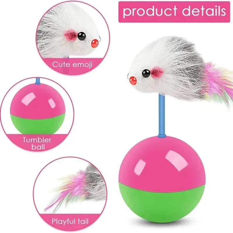 New Cat Toys Set Mouse Not Tumbler Fun Teasing Cats and Dogs Self High Toys Pet Supplies Set of Toys Teasing Cat Toys