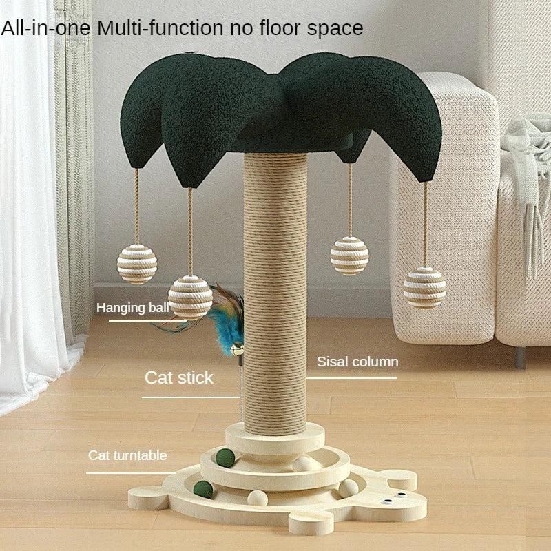 Cat Self Hi Solid Wood Cat Rotary Table Cat Scratching Pillar Cat Scratching Board Durable Cat Toy Sisal Cat Crawling Frame