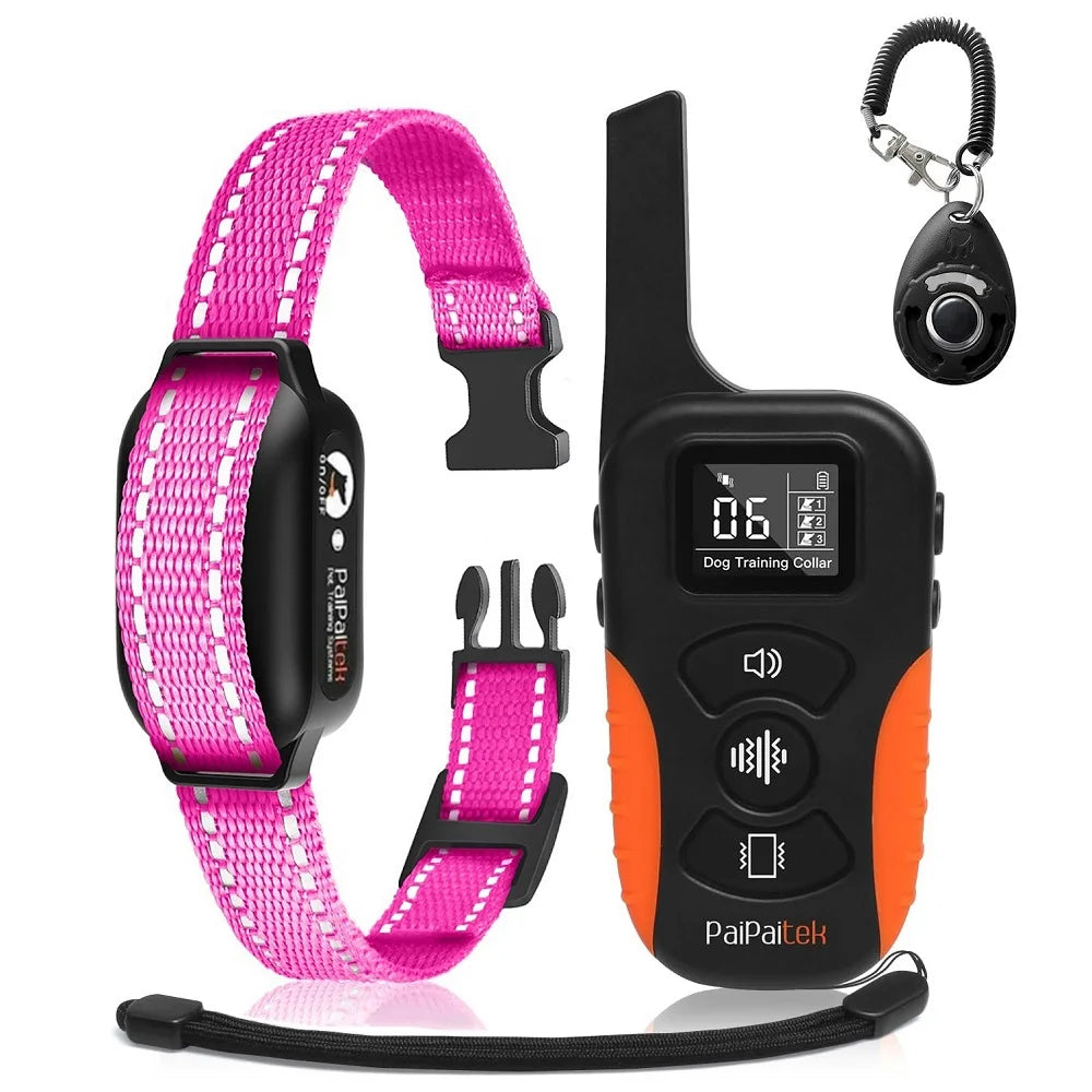 No Shock Dog Training Collar,1000M Waterproof Vibrating Dog Collar,Rechargeable Electronic Collar for All Size Dog Bark Collar