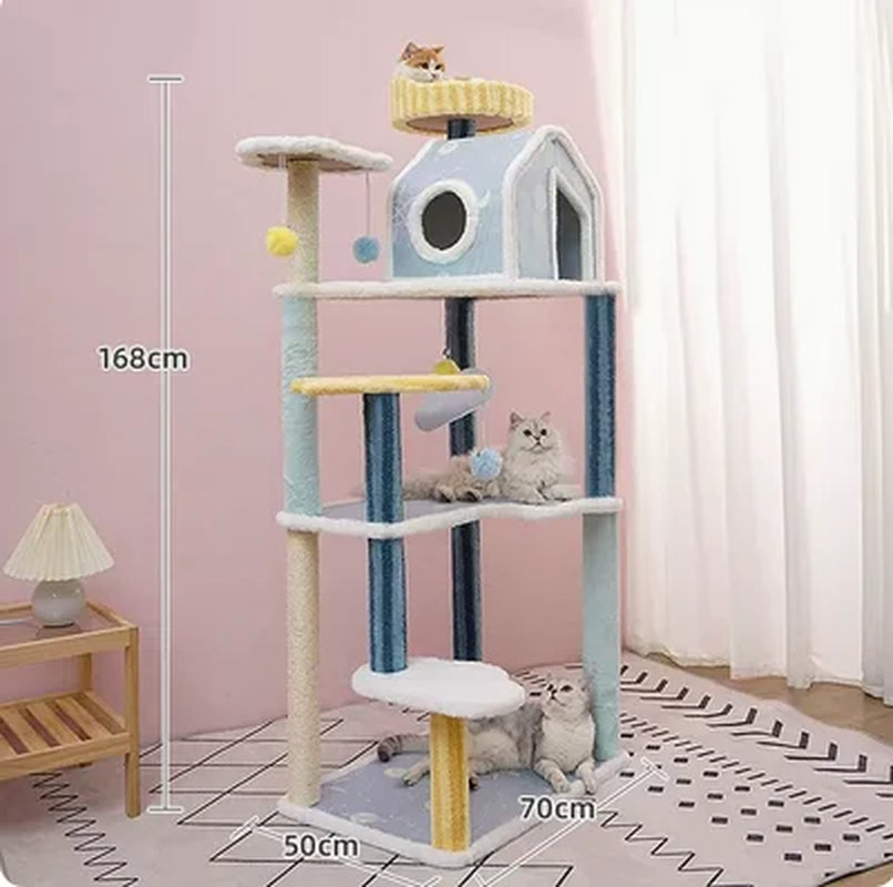 Cat Climbing Frame, Cat Nest, Cat Tree, Integrated Frame, Cat Grabbing Board, Large Grabbing Column, Villa, Cat Cat Frame