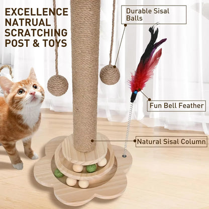 Pet Cat Toy Cat Scratcher Cat Turntable Funny Cat Stick Balls Durable Sisal Scratching Board Cat Supplies Cat Grab Column