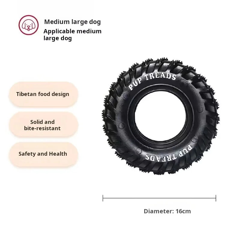 Pet Dog Toys Bite Resistant Rubber Tires, Border Herding Interactive Training Grinding Teeth Teeth Gnawing Large Dog Toys