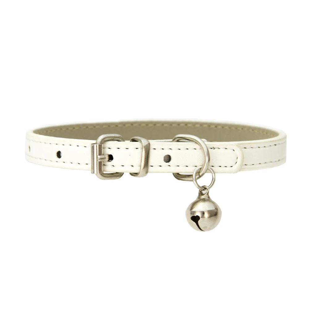 Dog Collar Pu Leather Collar Leash Pet Dog Collar Pet Supplies Cat Collar with Bells Dog Collar Chihuahua Dog Collar Cat Collar