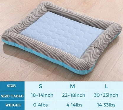 Cooling Dog Bed Pet Cool Mat for Cats and Dogs | Ice Silk Material Soft for Summer Sleeping Product Dog Beach Bed