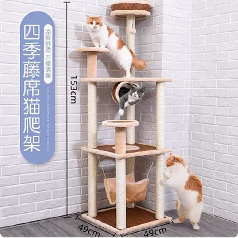 Cat Climbing Frame, Cat Nest, Cat Tree, Integrated Frame, Cat Grabbing Board, Large Grabbing Column, Villa, Cat Cat Frame