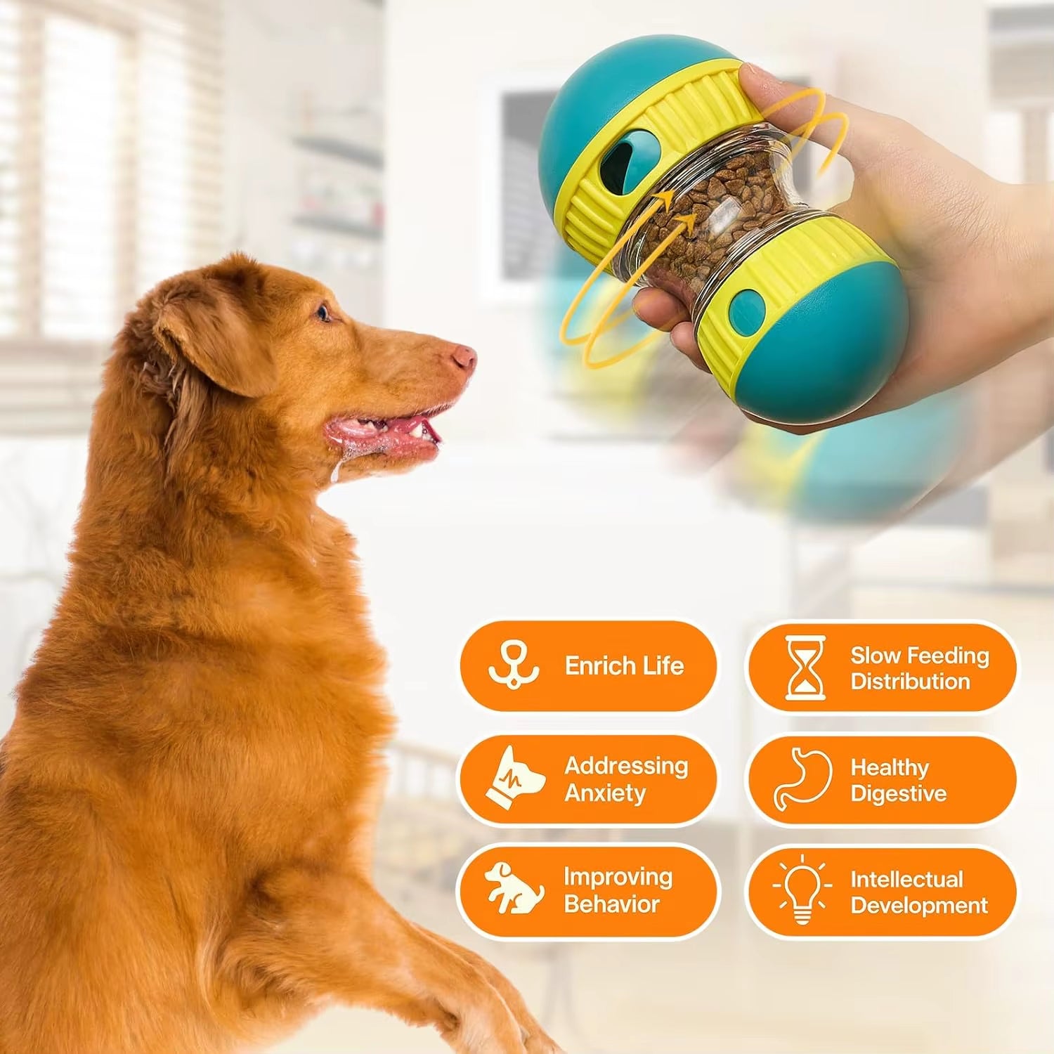 Dog Puzzle Toy Elliptical Track Rolling Increase Intelligence Ball Leaky Food Develop Good Habits Durable Interactive Pet Toys
