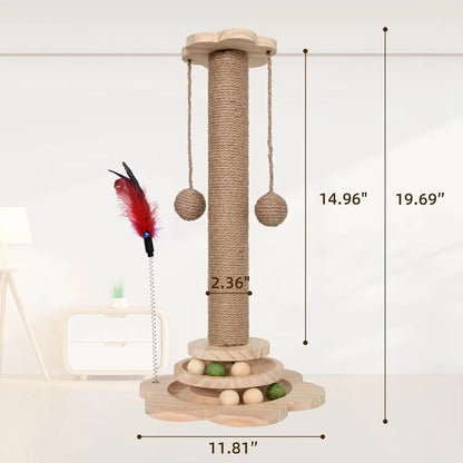Pet Cat Toy Cat Scratcher Cat Turntable Funny Cat Stick Balls Durable Sisal Scratching Board Cat Supplies Cat Grab Column